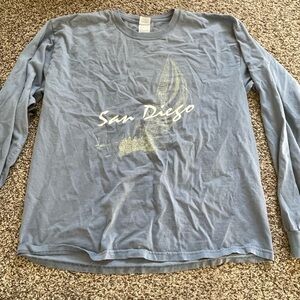 Gildan Blue Long Sleeve Tee